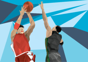 basketball players in action