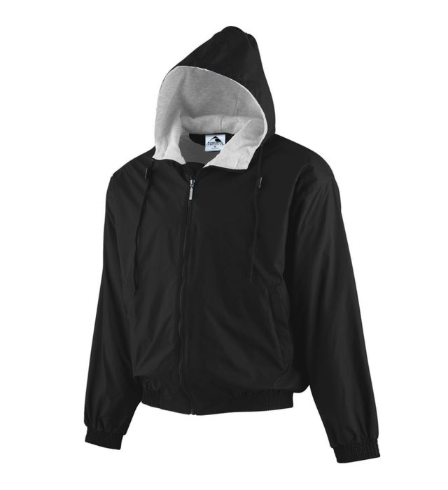 Hooded Taffeta Jacket:Fleece Lined - Black