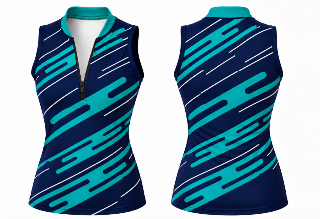 Women's 1/4-zip compression running top, custom sublimated