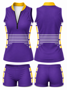 Horizon design on women's 1/4-zip compression running top
