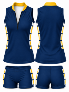 Ladder design on women's 1/4-zip compression running top